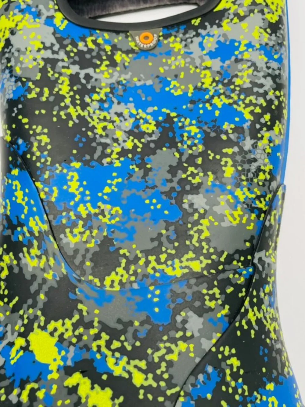 BOGS Classic Kids Rain Boot – Blue/Yellow Micro Camo (Youth Size 4 / EU 37)